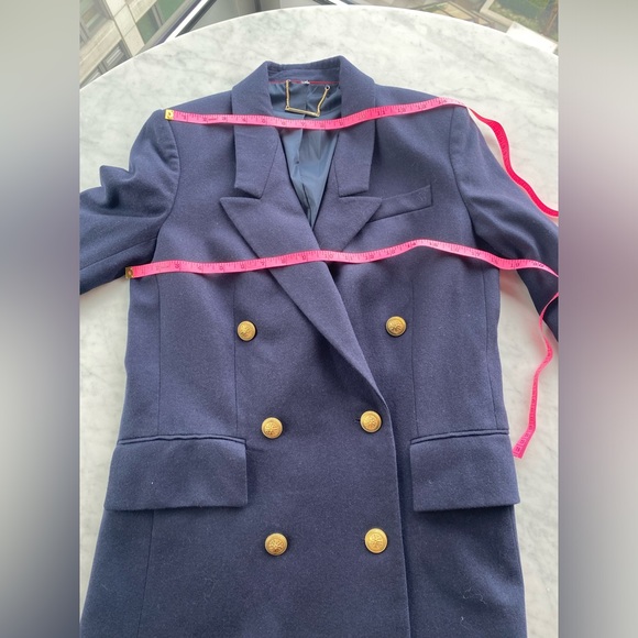 Frame Navy Blue Double Breasted Wool Cashmere Blend Blazer Size XS - Picture 11 of 12